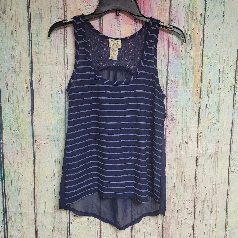 Eyelash couture Navy stripe XS tank top